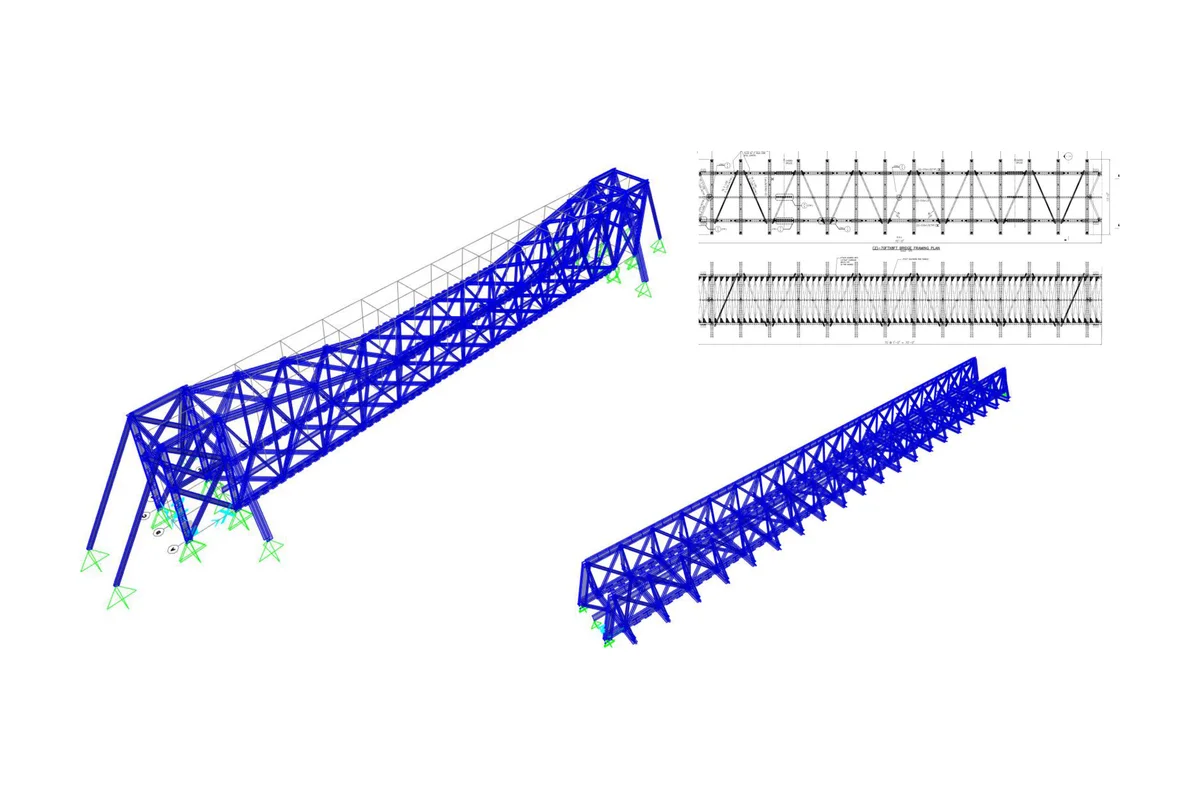 Truss model of an FRP pedestrian bridge